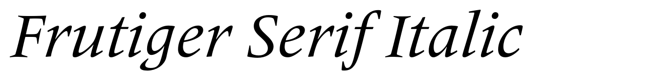 Frutiger Serif Italic